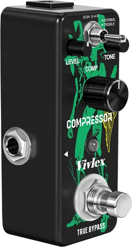 Vista 8 de LEF-333 Pedal de compresor mini analógico de efectos de compresión Pedal Stompbox para guitarra eléctrica Bajo True Bypass Pedal