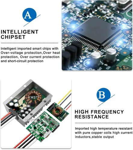 Vista 7 de Convertidor DC DC Reductor 30-90V 24v 48v 60v 72v a 24v DC Convertidor reductor reductor reductor 3A 72W DC Regulador de voltaje para carrito