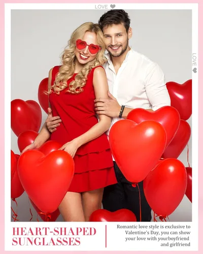 Vista 8 de TOODOO 2 pares de lentes de sol con forma de corazón para el día de San Valentín sin montura y diamantes de imitación para mujer lentes