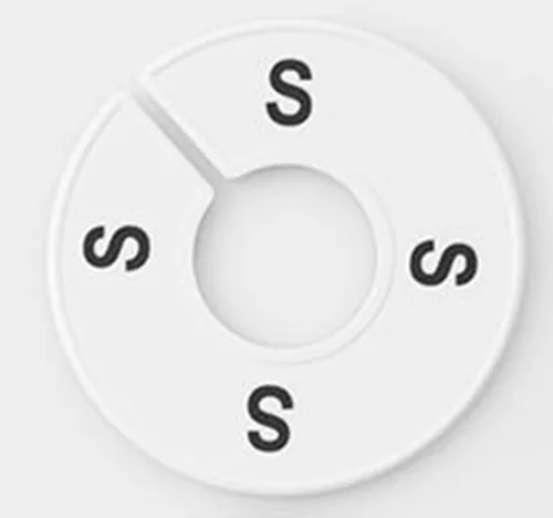 Vista 5 de NAHANCO CWBKIT1 - Divisor redondo blanco de tamaño para ropa con estampado negro para el hogar o tienda de ropa, XS-XL, kit de 10