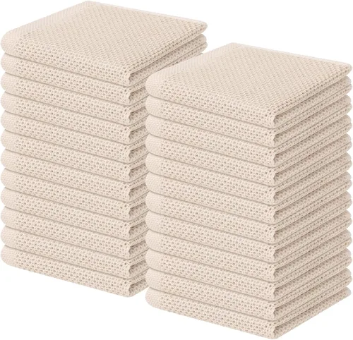 Vista 146 de Homaxy Paños de cocina de 100% algodón con tejido de gofre, ultra suaves, absorbentes, de secado rápido, 12 x 12 pulgadas, paquete de 6, amarillo