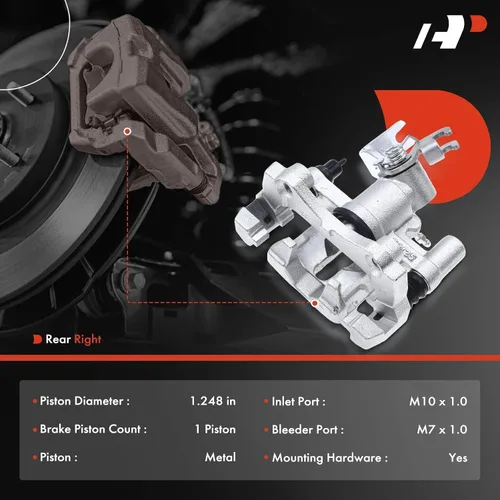Vista 2 de A-Premium Conjunto de pinza de freno de disco trasero con soporte compatible con modelos seleccionados de Mazda - Miata 1994-1997, 1999-2005, L4