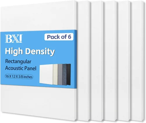Vista 14 de BXI - Absorbente de sonido, paquete de 16 paneles de absorción acústica de alta densidad de 12 x 12 x 3/8 de pulgada, paneles de absorción de sonido