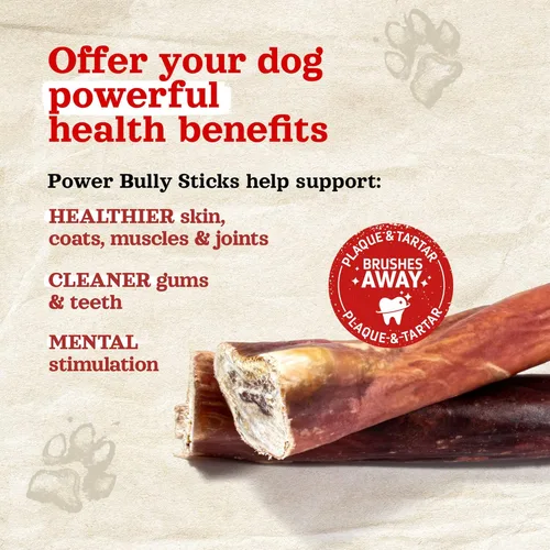Vista 4 de Natural Farm Power Bully Sticks - Masticables para perros (6 pulgadas, paquete de 15), masticables 2 en 1: mejilla de res de alta calidad envuelta