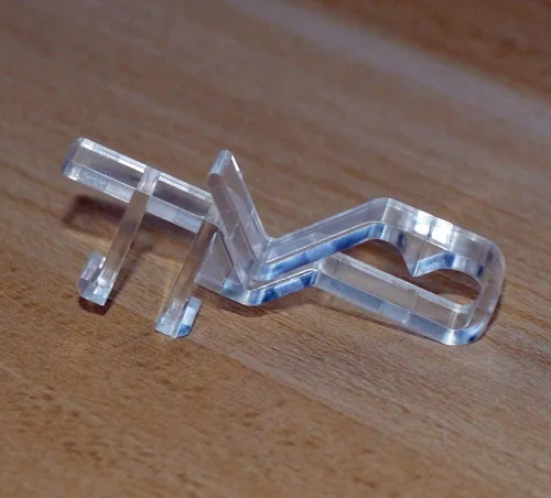 Vista 3 de Clips de cenefa de canal oculto de 1-7/8 pulgadas, 10 piezas de color transparente para persianas de madera sintética y real, clip de soporte