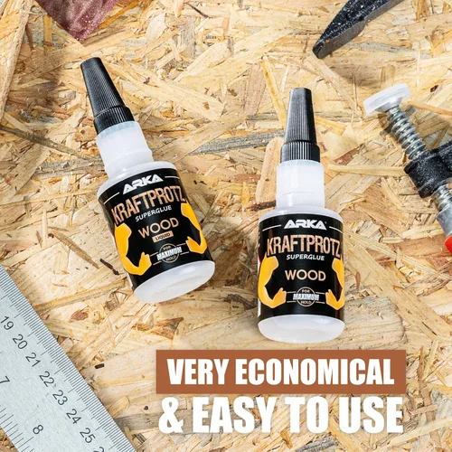 Vista 6 de Wood Super Glue Gel de 1.76 oz XXL – para madera dura, madera blanda, madera contrachapada, MDF y balsa – Sin goteo, impermeable, seca el enlace CA