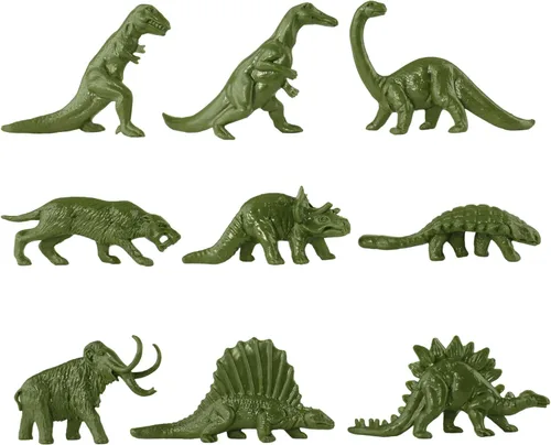 Vista 6 de TimMee - Cubo de dinosaurio prehistórico y hombre de las cavernas, 83 piezas de figuras de plástico y terreno