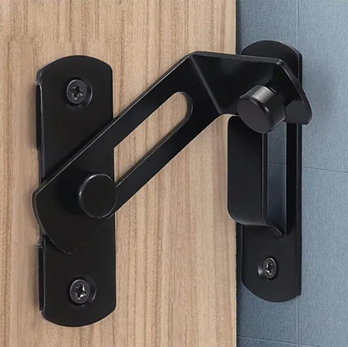 Vista 4 de Pestillo deslizante para puerta abatible, pestillo de acero inoxidable de 90 grados, cerradura de puerta de seguridad, puerta curva en ángulo recto