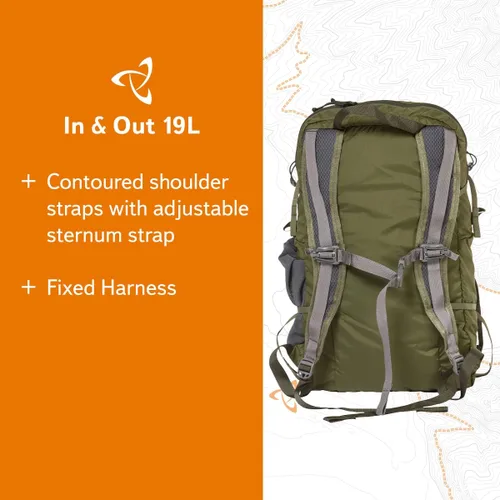 Vista 4 de Mystery Ranch Mochila In and Out - Mochila plegable ligera, verde bosque, 19L