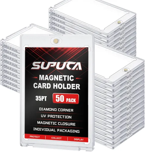 Vista 9 de Paquete de 20 portatarjetas magnéticas, 35PT One Touch, protectores de tarjetas coleccionables para tarjetas de béisbol y tarjetas deportivas