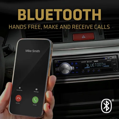 Vista 4 de Sound Storm Laboratories SDC26B Estéreo para automóvil - Din único, audio Bluetooth y llamadas manos libres, micrófono integrado, reproductor