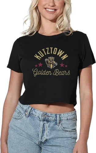 Vista 300 de Colección oficial de camisetas con diseño de mascota desgastada para mujer, color negro Grizzlies del estado de Adams