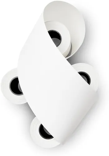 Vista 5 de ShopSmartOnline (53 GSM) 2 1/4 x 50 ft - 50 Thermal Paper Rolls BPA Free - Verifone VX520 VX670 VX680 VX690, Clover Flex Mini and Mobile, Ingenico