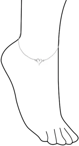 Vista 2 de Bling Jewelry Romantic Love 2 in 1 Set Double Chain & Ball Two Open Hearts Anklet Ankle Bracelet For Women Teens .925 Sterling Silver Adjustable 9