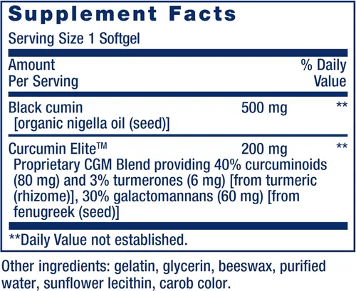 Vista 3 de Life Extension Aceite de semilla de comino negro y extracto de cúrcuma de élite de curcumina – Suplemento – Fórmula para un sistema inmunológico