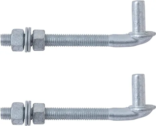 Vista 13 de VIVIDA Bisagra de puerta de perno en J de 6 pulgadas, bisagra de poste de eslabones de cadena con perno en J con pasador macho de 5/8 pulgadas