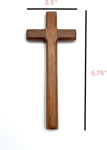 Vista 3 de St John the Baptist Orthodox Brotherhood Cruz de mano de madera simple y maciza, tamaño mediano (mediano)