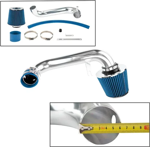 Vista 9 de PHILTOP Kit de sistema de admisión de aire frío de 2.5" compatible con Honda Civic 2001 2002 2003 2004 2005 1.7L L4, alto rendimiento, azul