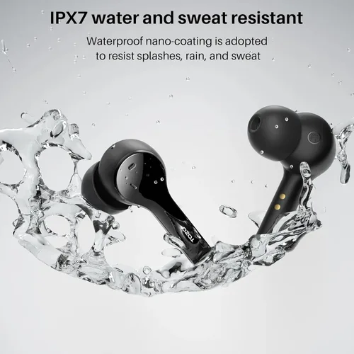 Vista 5 de TOZO Auriculares inalámbricos T9 True Wireless Cancelación de ruido ambiental, 4 micrófonos, cancelación de ruido, auriculares con cancelación