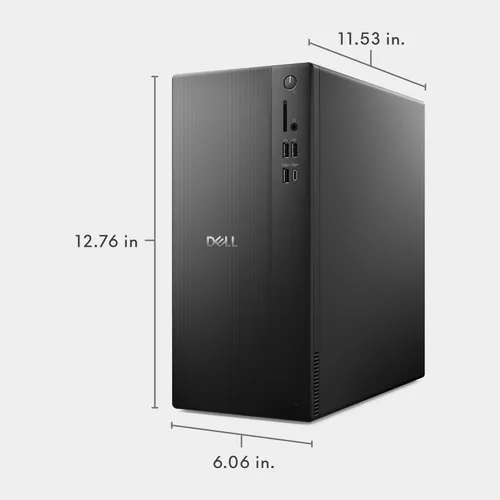 Vista 11 de Dell Tower Desktop ECT1250 - Procesador Intel Core Ultra 7-265, gráficos UHD, memoria de 32 GB, SSD M.2 de 1 TB, lector de tarjetas SD 3.0, teclado