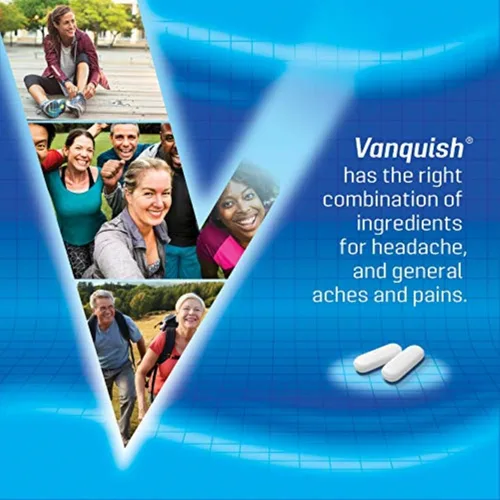 Vista 5 de Vanquish Alivio del dolor de cabeza, acetaminofén, aspirina, cafeína, 100 cápsulas