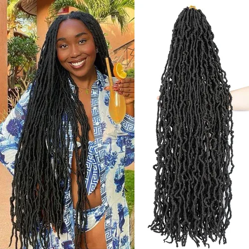 Cabello sintético de 36 pulgadas / 91.44 cm., paquetes de 4 mechones suaves, rizados, ondulados, previamente enrolladas, 100% fibra de alta calidad,