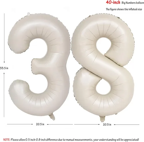 Vista 319 de Globos de 40 pulgadas con números de caramelo, papel de aluminio de helio, globos de látex de Mylar para fiesta de cumpleaños, decoración digital 0