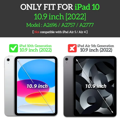 Vista 8 de Protector de pantalla para iPad de 10. generación (10.9 pulgadas, modelo 2022 A2696A2757A2777), película de vidrio templado sensible al tacto