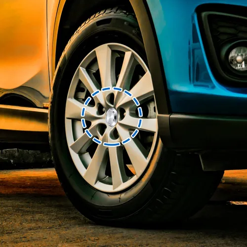 Vista 2 de ACROPIX Tapacubos centrales de rueda de 2.598 in de diámetro, 6 clips para coche, tono plateado mate, paquete de 4