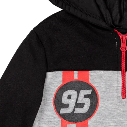 Vista 4 de Disney Cars Lightning McQueen - Sudadera con capucha de forro polar con media cremallera