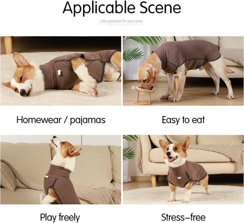 Vista 4 de Suéter Pullover para Perro Chaleco para Clima Frío para Perros Sudadera y Chaqueta para Perro para Uso Interior y Exterior (XX-Small, Marrón)