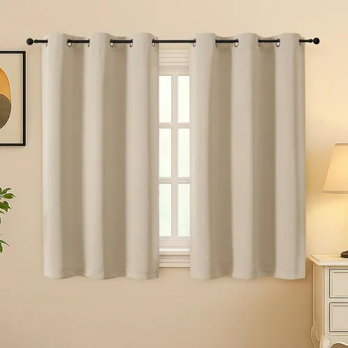 Vista 78 de Simplebrand Juego de 2 paneles de cenefa aguamarina para ventana de cocina de 14 pulgadas de largo, cortinas de oscurecimiento de habitación