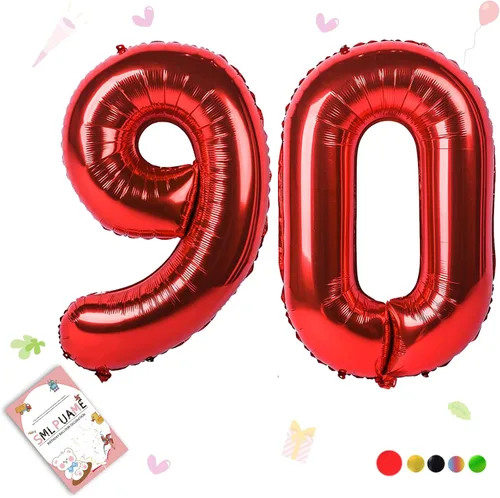 Vista 162 de Smlpuame - Globos grandes de 40 pulgadas de números del 0 al 9, globos numéricos para decoración de fiesta de cumpleaños, globos de helio