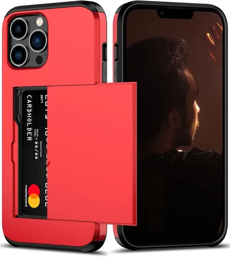 Vista 34 de Nvollnoe Funda para iPhone 12 Mini con tarjetero resistente de protección de doble capa a prueba de golpes con ranura para tarjeta oculta delgada