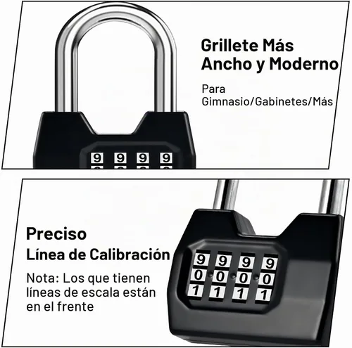 Vista 3 de Cerradura de combinación, cerradura combinada de moda de 4 dígitos, candado de combinación impermeable para exteriores, para vallas, casilleros