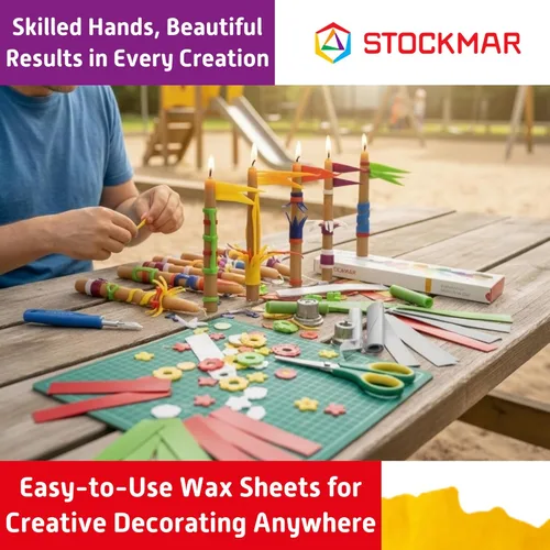 Vista 2 de Stockmar Cera de abeja decorativa - Paquete de 12 (rojo carmesí)