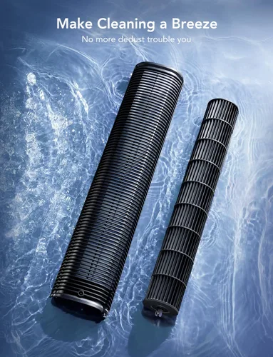 Vista 7 de GoveeLife Ventilador de torre de 42 pulgadas para dormitorio, ventiladores de piso inteligentes con oscilación ajustable de 150°, aplicación