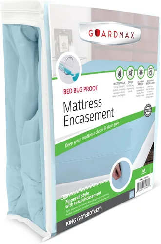 Vista 90 de Protector de colchón Guardmax con cremallera funda contra insectos para cama 100% impermeable suave, hipoalergénico y transpirable