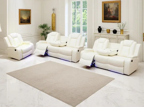 Vista 51 de Juego de sofás reclinables eléctricos, juegos de muebles de sala de estar, sofá reclinable eléctrico moderno negro, sofá biplaza y silla