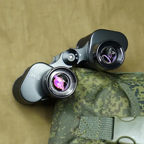 Vista 9 de Binoculares rusos Baigish 8X30 telescopio profesional binocular del ejército de metal completo con telémetro ocular para la caza