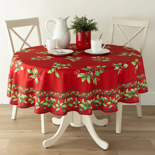 Vista 9 de Benson Mills mantel con diseño de moños navideños, 55% algodón, 45% poliéster