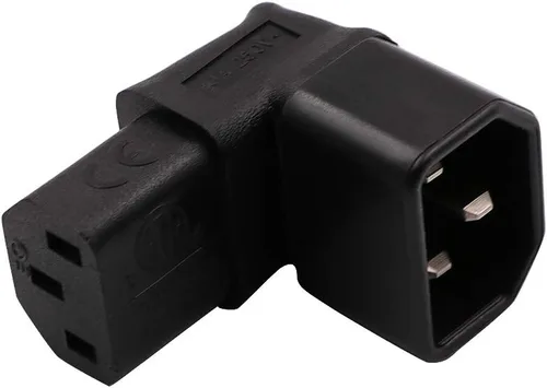 Vista 2 de Adaptador de corriente IEC C14 a C13 PDU/enchufe hacia abajo 90 grados para montaje en pared LCD TV paquete de 2