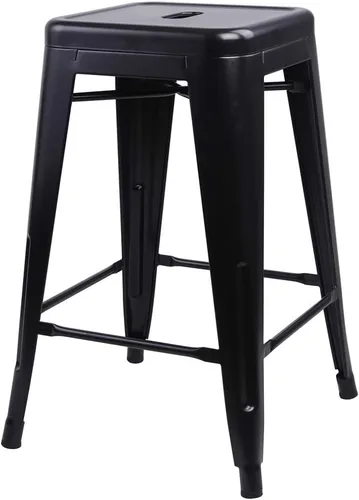 Vista 262 de GIA Taburete de mostrador sin respaldo de 24 pulgadas, cantidad de 4, bronce con asiento de madera clara