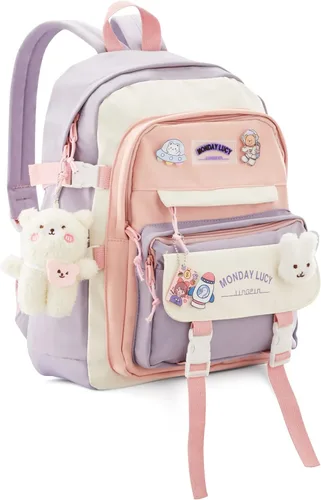 Kawaii Backpack For School Cute Aesthetic Kids Elementary Kindergarten With Kawaii Pin And Accessories Chains Mochilas Escolares Para Niñas Toddler