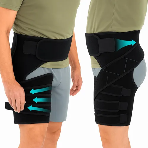 Vive Soporte de cadera para aliviar el dolor de ciática, envoltura de apoyo para la ingle para dolor del nervio ciático, tensión flexora de cadera,
