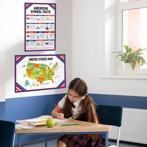 Vista 12 de Decorably 18 pósteres del gobierno de EE.UU. para aula, póster educativo de la Declaración de Derechos de 11 x 17 pulgadas laminado mate para aula