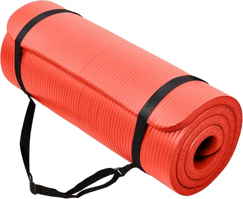 Vista 7 de BalanceFrom Yoga Mat, 1-Inch Extra Thick High Density Exercise Mat, Anti-Tear Exercise Yoga Mat with Carrying Strap, Suitable for Various Yoga