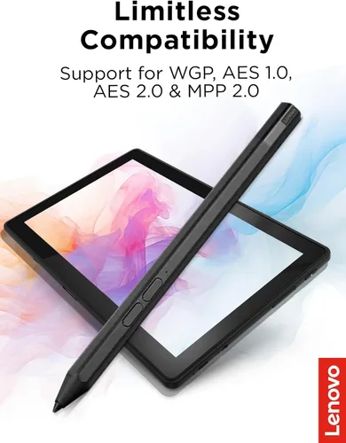 Vista 2 de Lenovo Precision Pen 2 (Laptop) – Carga USB-C – Reconocimiento de inclinación – El lápiz es compatible solo con ciertos dispositivos, Gris de Hierro