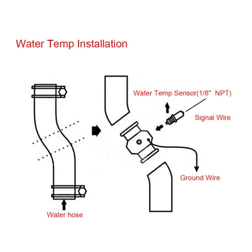 Vista 4 de Sensor de temperatura del agua, construcción de aluminio para mayor durabilidad, adaptador de manguera de refrigerante, ajuste universal