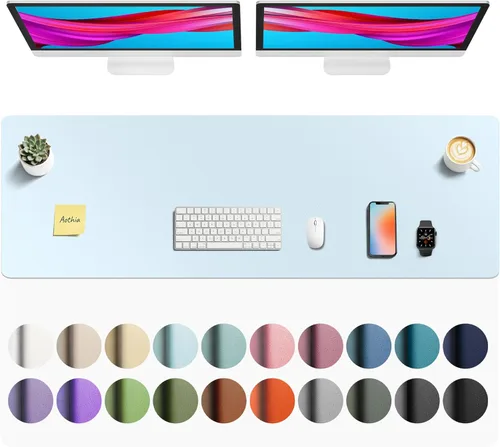 Vista 87 de Aothia - Protector de escritorio de cuero sintético grande, base antideslizante para mouse y superficie para escribir, impermeable, fácil de Agua